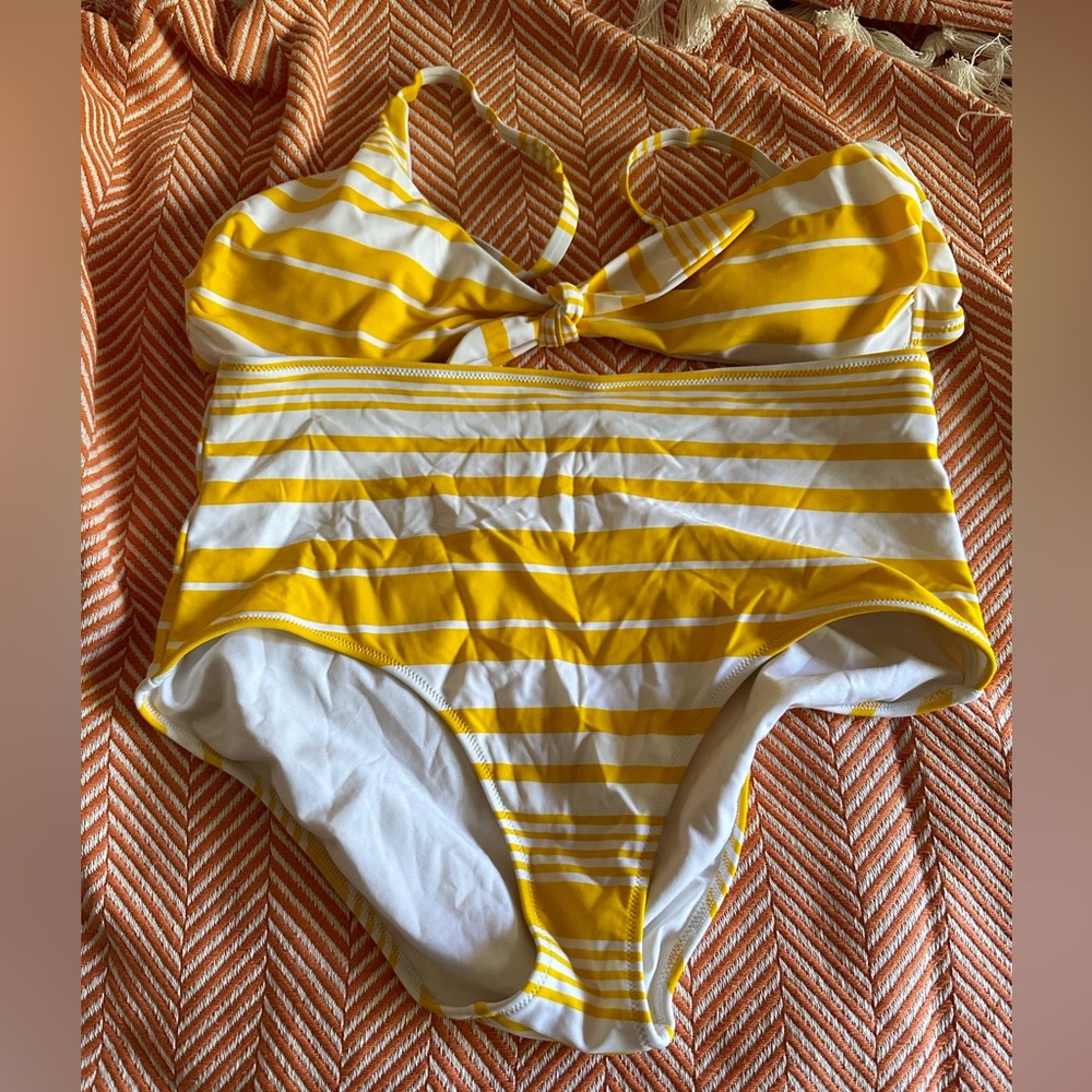 Aerie striped yellow bikini